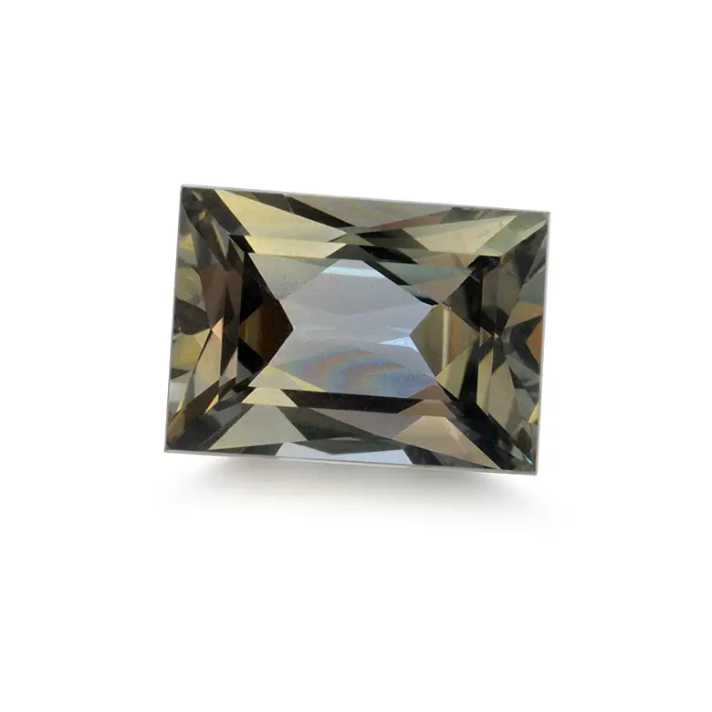 Szafir zielony bagietka/radiant 1.31 ct